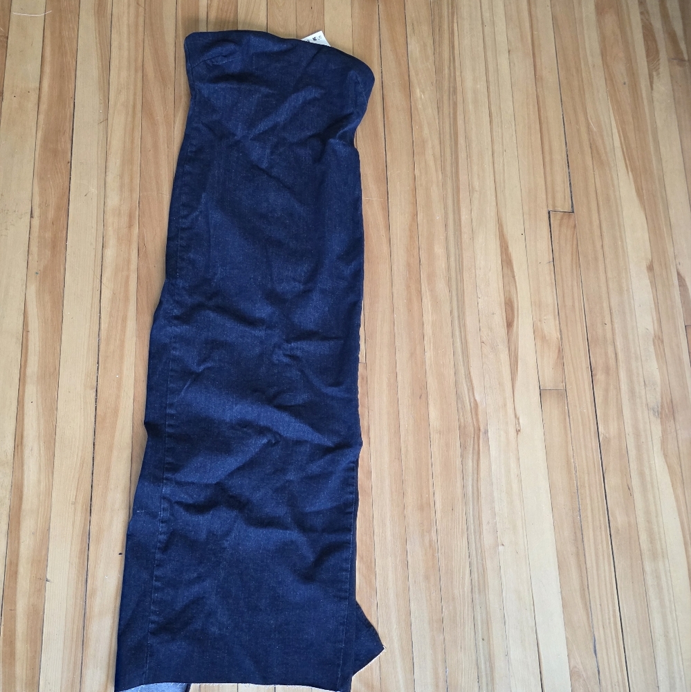 Zara Navy Strapless Midi Dress